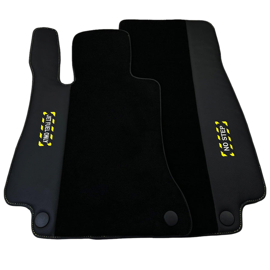 Black Floor Mats For Mercedes Benz C-Class C205 Coupe Facelift (2018-2023) | Fighter Jet Edition - AutoWin