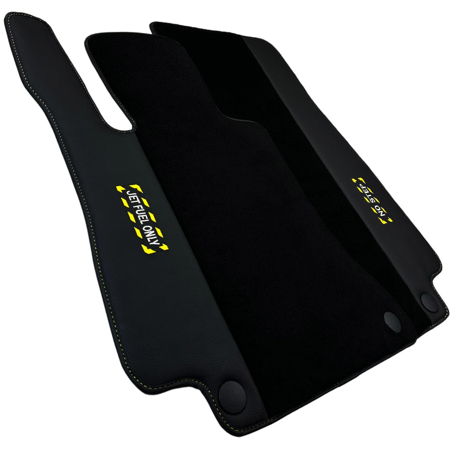Black Floor Mats For Mercedes Benz C-Class C205 Coupe Facelift (2018-2023) | Fighter Jet Edition - AutoWin