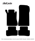 Black Floor Mats For Mercedes Benz CLK-Class C209 Coupe (2002-2009) | AutoWin Edition - AutoWin