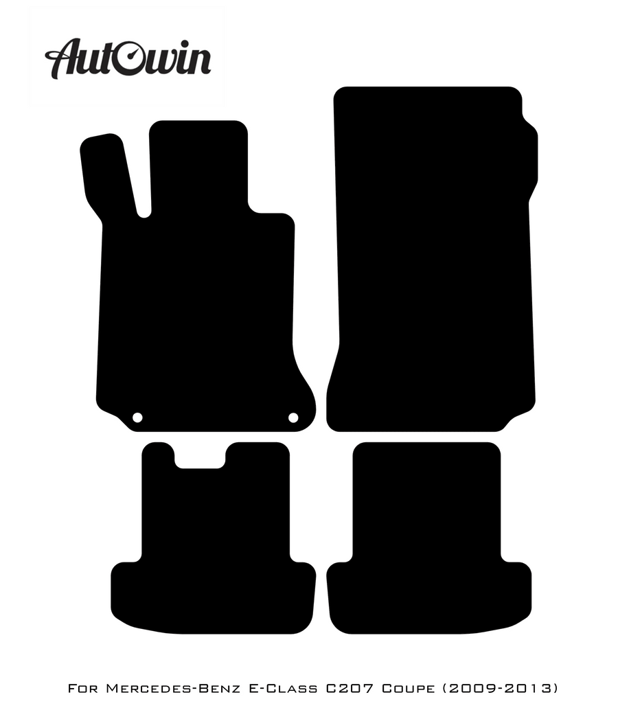 Black Floor Mats For Mercedes Benz E-Class C207 Coupe (2009-2013) | Fighter Jet Edition - AutoWin