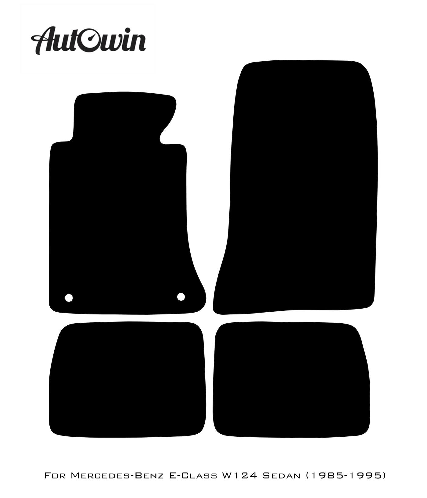 Black Floor Mats For Mercedes Benz E-Class W124 Sedan (1985-1995) | Fighter Jet Edition - AutoWin
