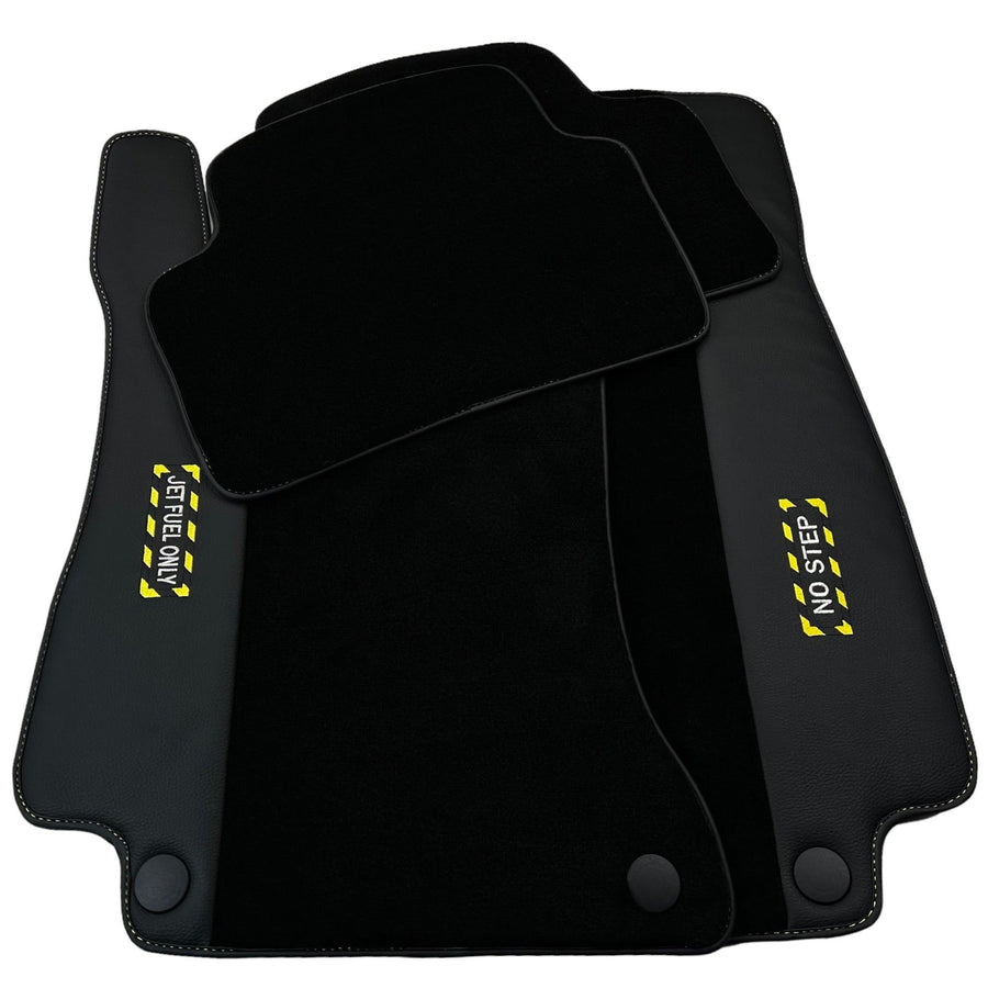 Black Floor Mats For Mercedes Benz E-Class W124 Sedan (1985-1995) | Fighter Jet Edition - AutoWin