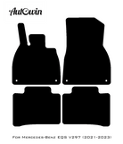 Black Floor Mats For Mercedes Benz EQS-Class V297 (2021-2023) | Fighter Jet Edition - AutoWin