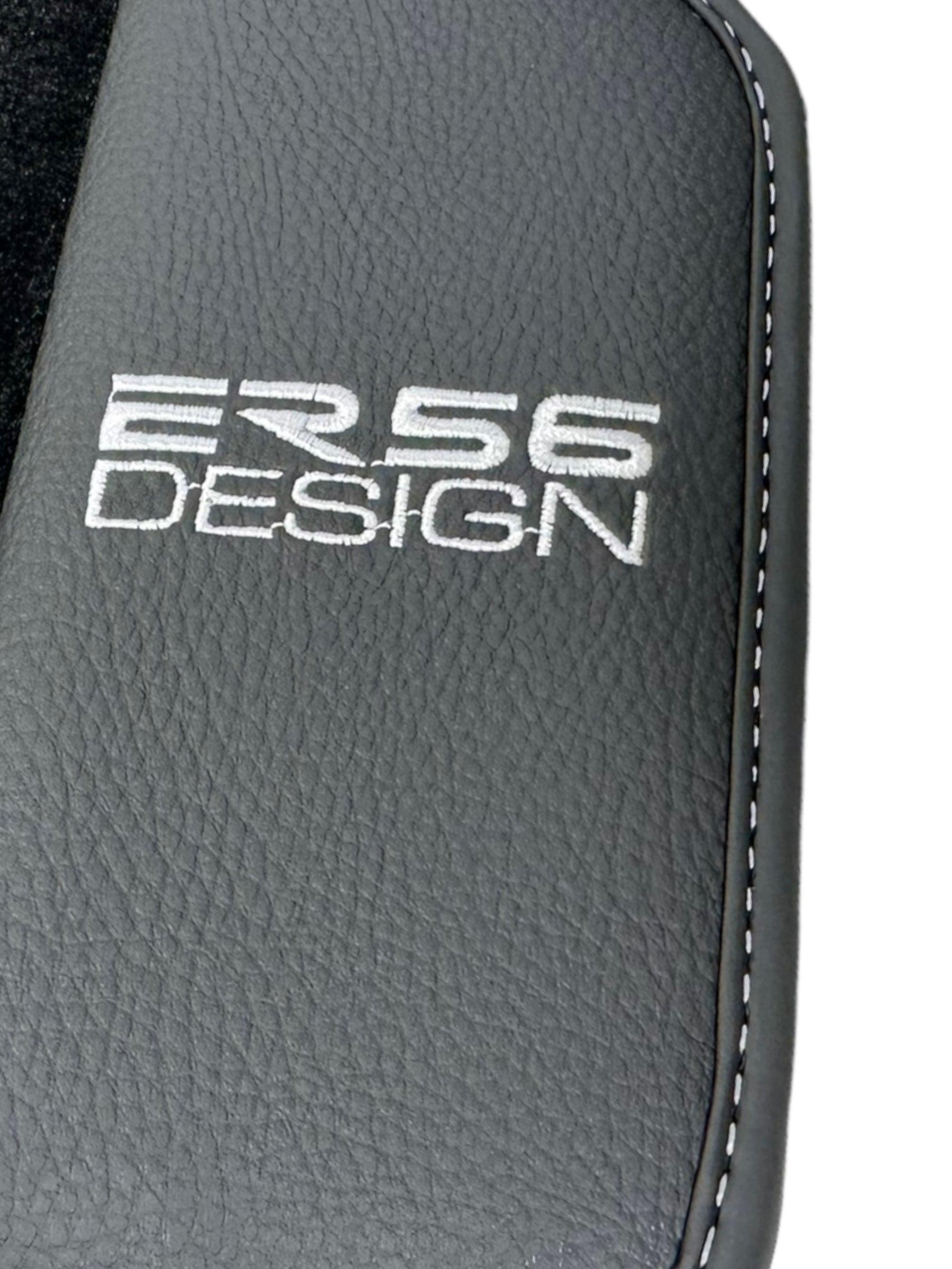 Black Floor Mats For Mercedes-Benz G Class 2019-2022 W463 With Leather Borders ER56 Design - AutoWin