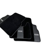 Black Floor Mats For Mercedes-Benz G Class 2019-2022 W463 With Leather Borders ER56 Design - AutoWin