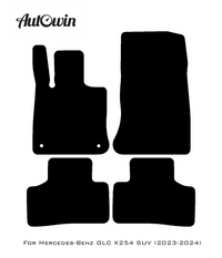 Black Floor Mats For Mercedes Benz GLC-Class X254 SUV (2023-2024) | Fighter Jet Edition - AutoWin