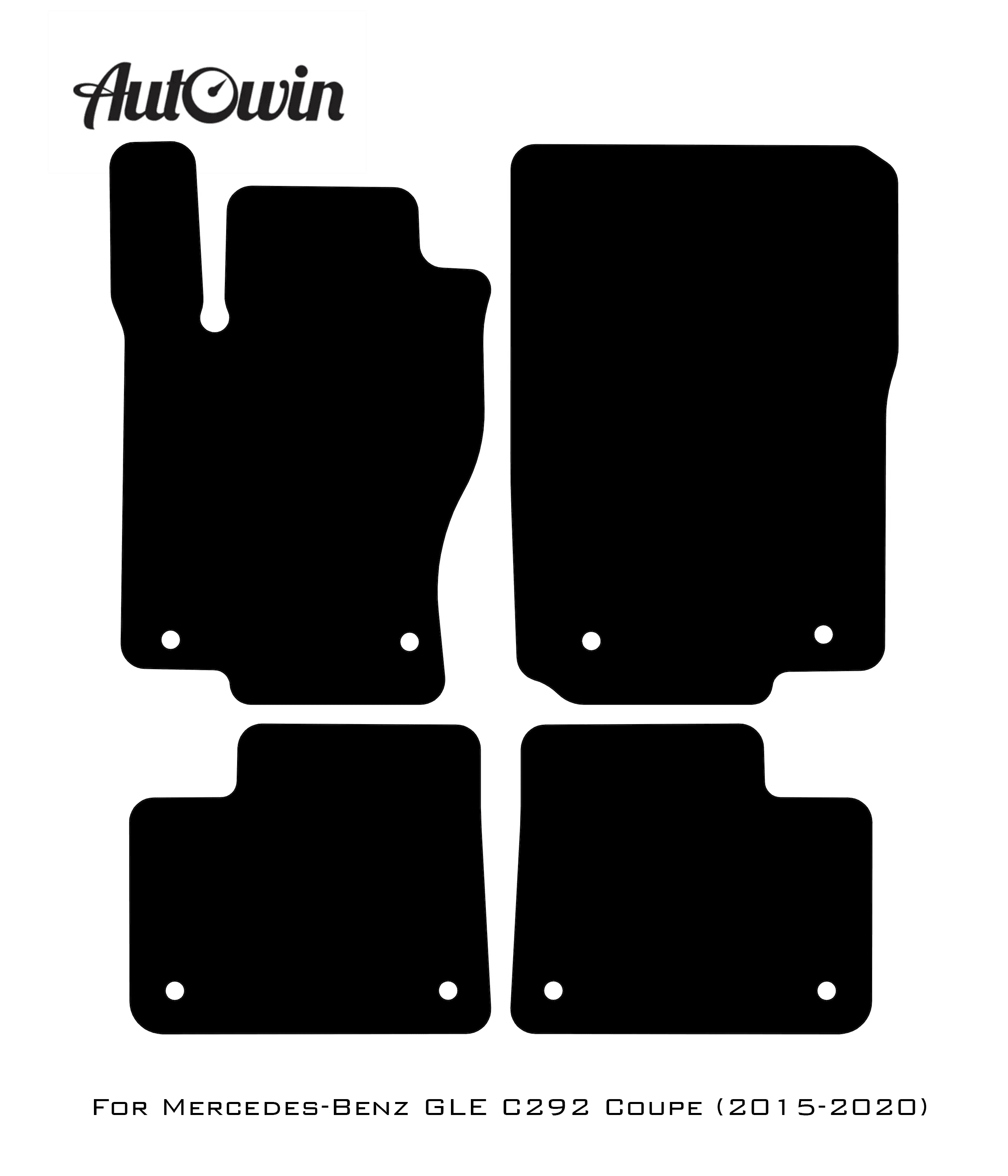Black Floor Mats For Mercedes Benz GLE-Class C292 Coupe (2015-2020) | AutoWin Edition - AutoWin