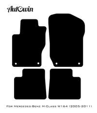 Black Floor Mats For Mercedes Benz M-Class W164 (2005-2011) | Fighter Jet Edition - AutoWin