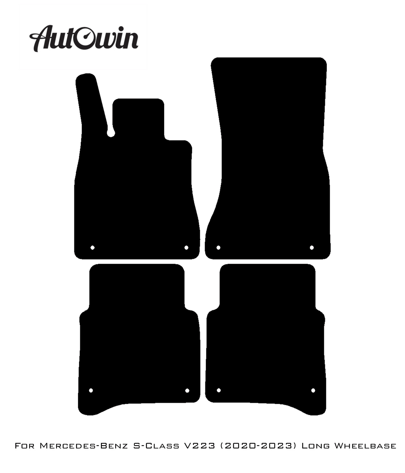 Black Floor Mats For Mercedes Benz S-Class V223 (2020-2023) Long Wheelbase | Fighter Jet Edition - AutoWin