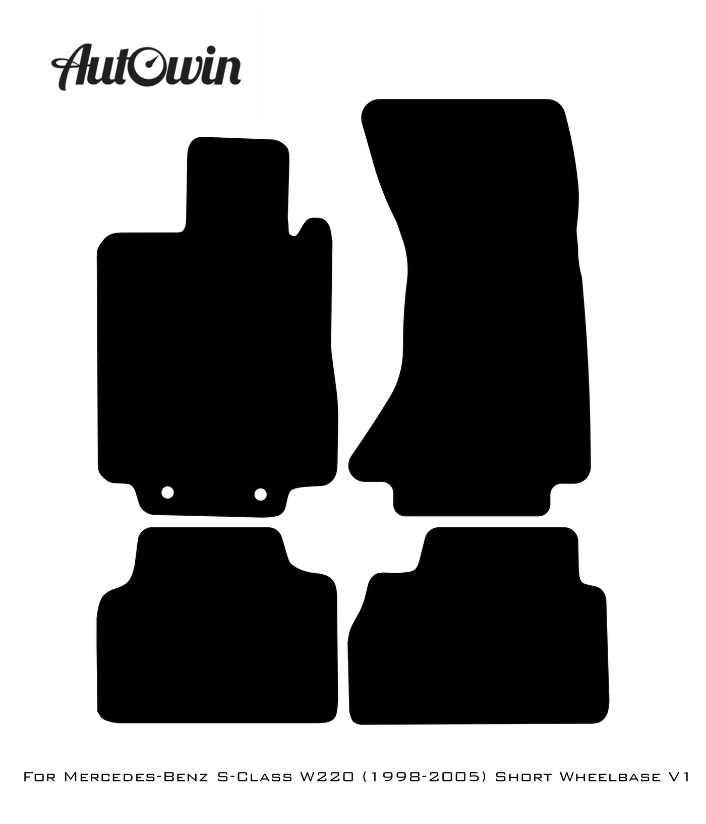 Black Floor Mats For Mercedes Benz S-Class W220 (1998-2005) Short Wheelbase | Fighter Jet Edition - AutoWin