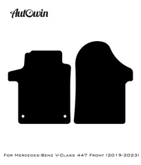 Black Floor Mats For Mercedes Benz V-Class 447 Front (2019-2023) | AutoWin Edition - AutoWin
