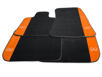 Black Floor Mats For Rolls Royce Black Badge Dawn Alcantara Leather - AutoWin