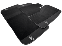 Black Floor Mats For Rolls Royce Black Badge Ghost Fluorescent Logo - AutoWin
