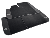 Black Floor Mats For Rolls Royce Black Badge Phantom Fluorescent Logo - AutoWin