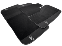 Black Floor Mats For Rolls Royce Black Badge Phantom Fluorescent Logo - AutoWin