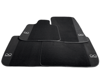 Black Floor Mats for Rolls Royce Shadow 1965-1977 Fluorescent - AutoWin
