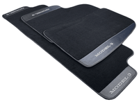 Black Floor Mats For Tesla Model 3 With Carbon Fiber Leather - AutoWin