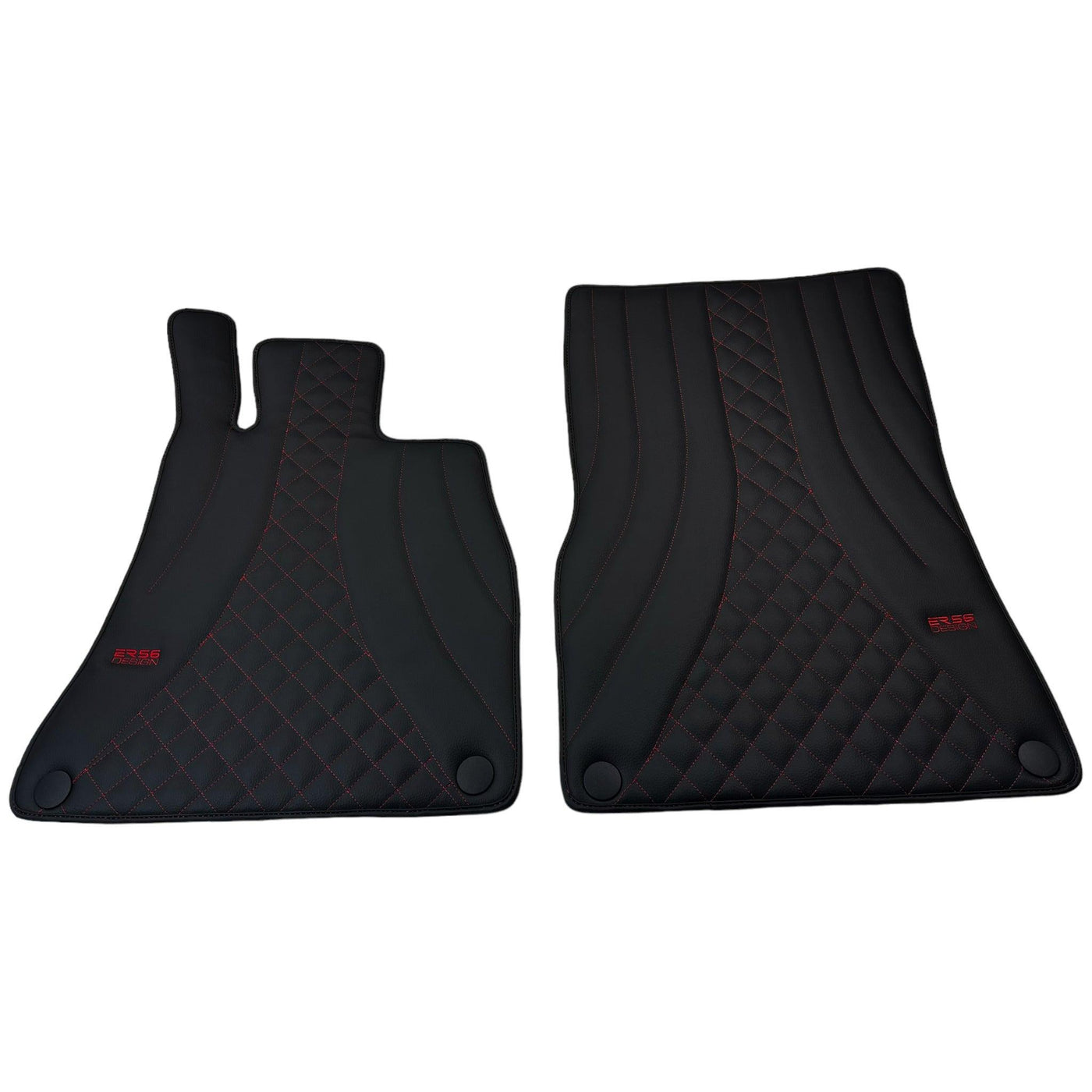Black Leather Floor Mats For Mercedes Benz EQA-Class H243 (2021-2023) | ER56 Design - AutoWin