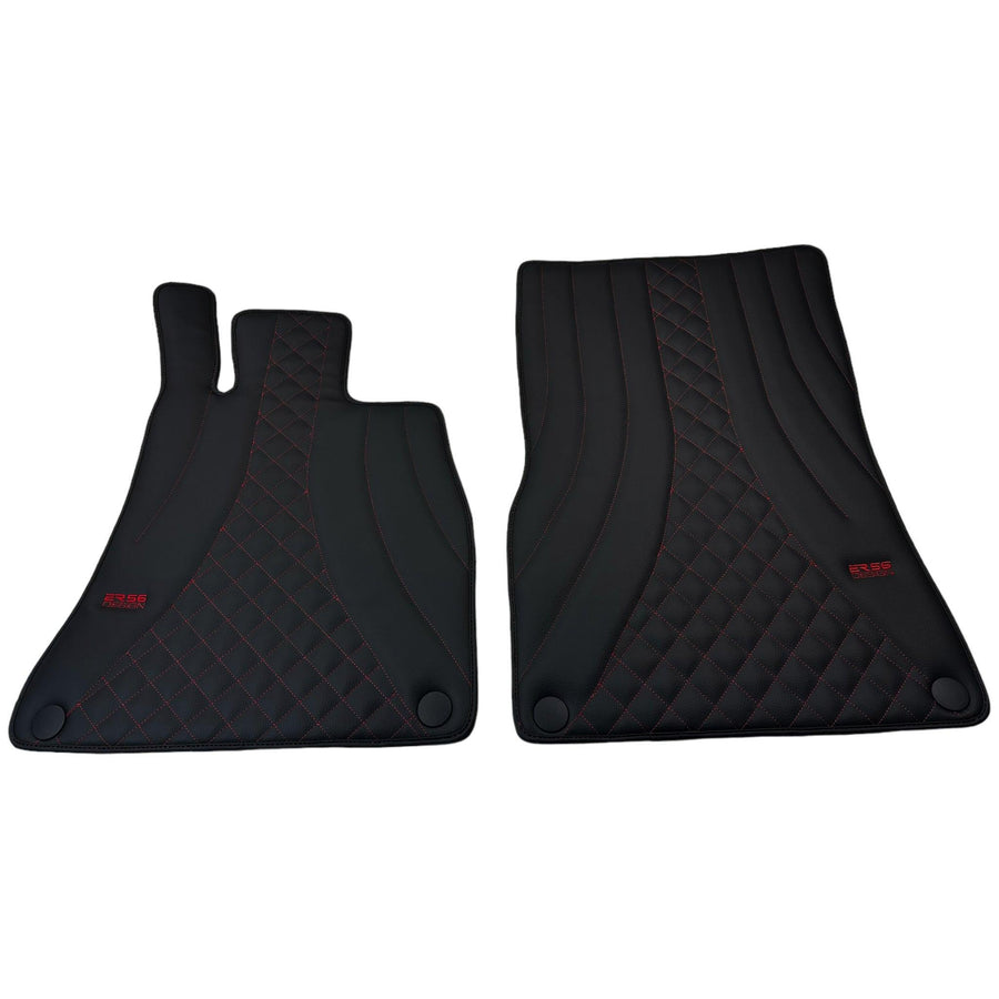 Black Leather Floor Mats For Mercedes Benz GLB-Class X247 (2020-2023) | ER56 Design - AutoWin