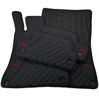 Black Leather Floor Mats For Mercedes Benz GLC-Class X254 SUV 300e 4Matic (2023-2024) | ER56 Design - AutoWin