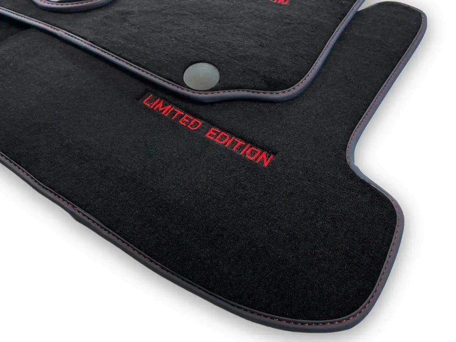 Black Leather Floor Mats For Mercedes Benz GLE-Class V167 Allrounder - 5 Seats (2019-2023) | ER56 Design - AutoWin