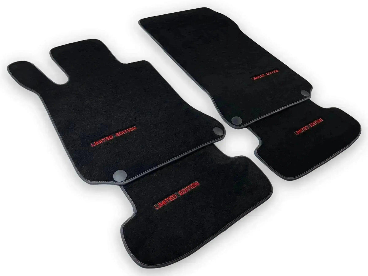 Black Leather Floor Mats For Mercedes Benz GLK-Class X204 (2008-2012) | ER56 Design - AutoWin