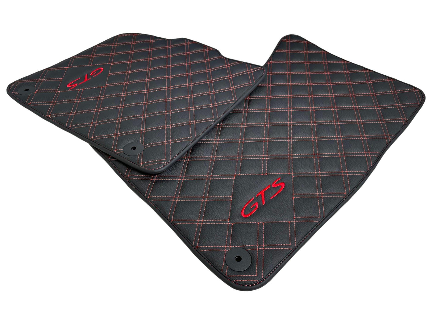 Black Leather Floor Mats for Porsche Macan GTS - AutoWin
