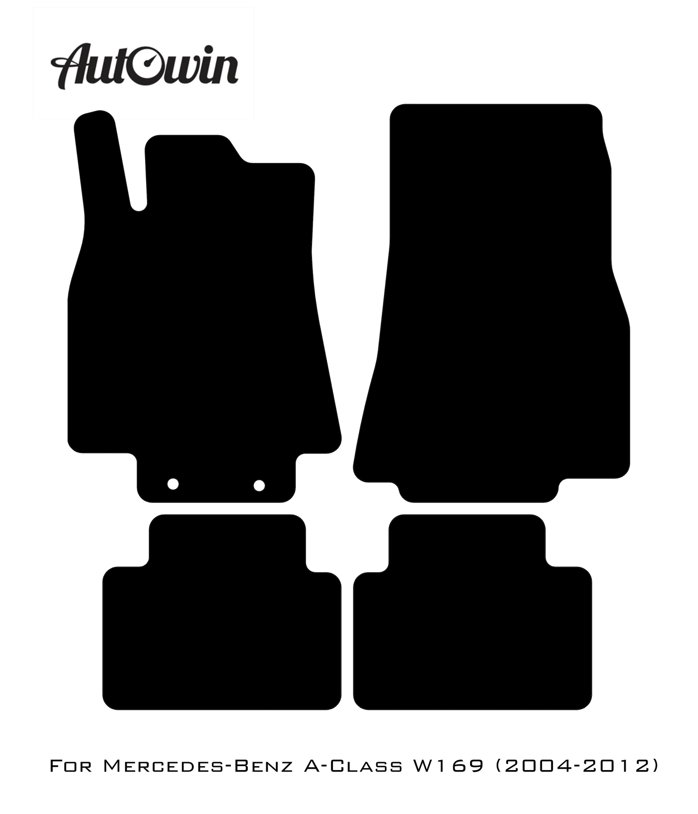 Black Luxury Floor Mats For Mercedes Benz A-Class W169 (2004-2012) | ER56 Design - AutoWin