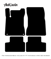 Black Luxury Floor Mats For Mercedes Benz A-Class W177 Hatchback AMG (2018-2023) | ER56 Design - AutoWin