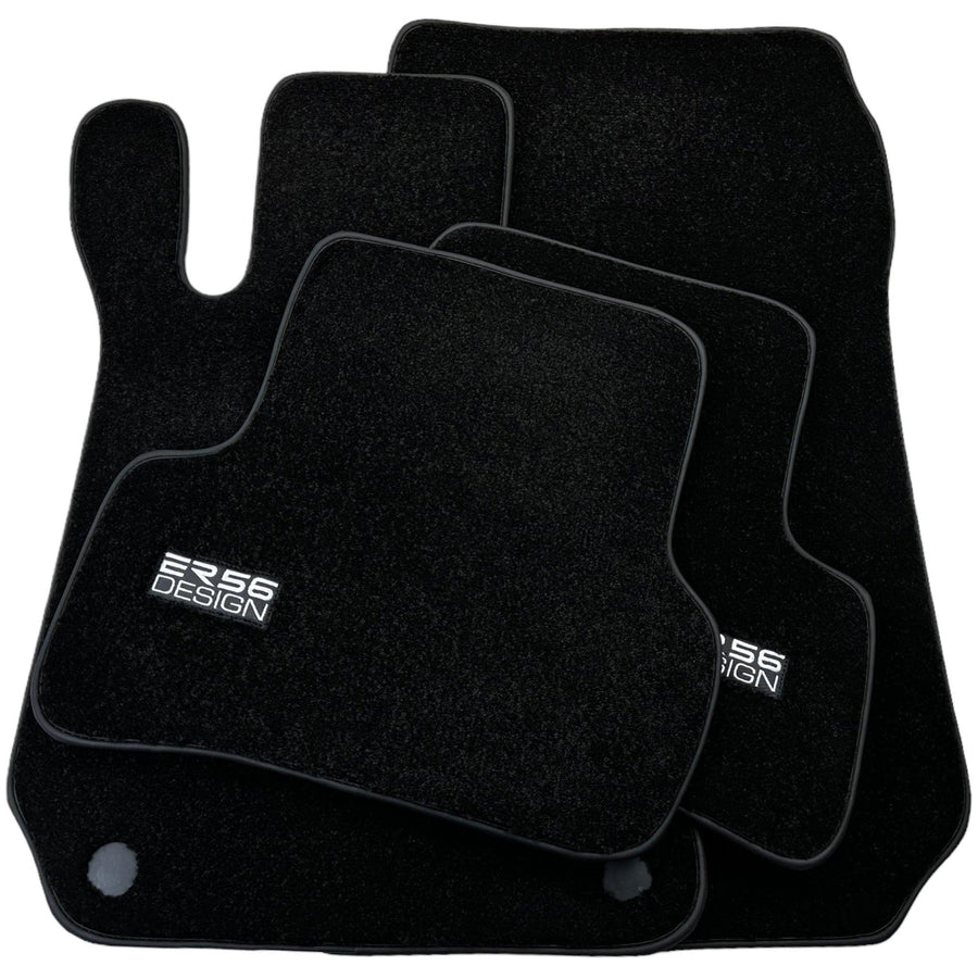 Black Luxury Floor Mats For Mercedes Benz C-Class C205 Coupe Facelift (2018-2023) | ER56 Design - AutoWin