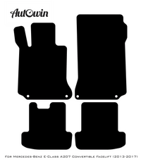 Black Luxury Floor Mats For Mercedes Benz E-Class A207 Convertible Facelift (2013-2017) | ER56 Design - AutoWin