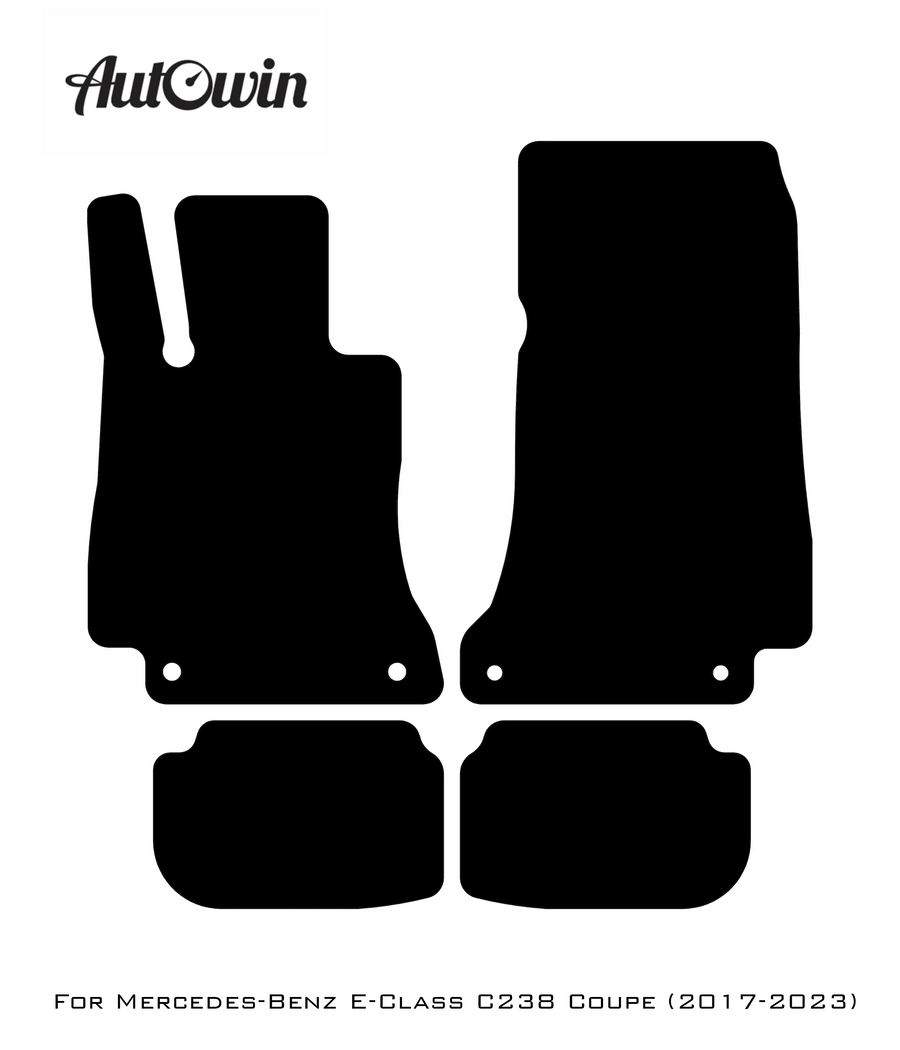 Black Luxury Floor Mats For Mercedes Benz E-Class C238 Coupe (2017-2023) | ER56 Design - AutoWin
