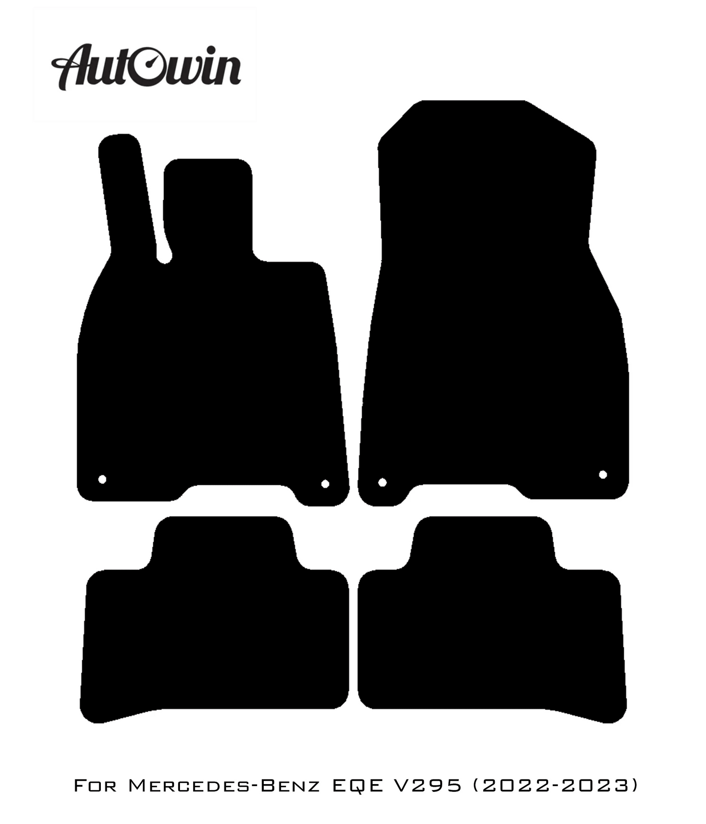 Black Luxury Floor Mats For Mercedes Benz EQE-Class V295 (2022-2023) | ER56 Design - AutoWin