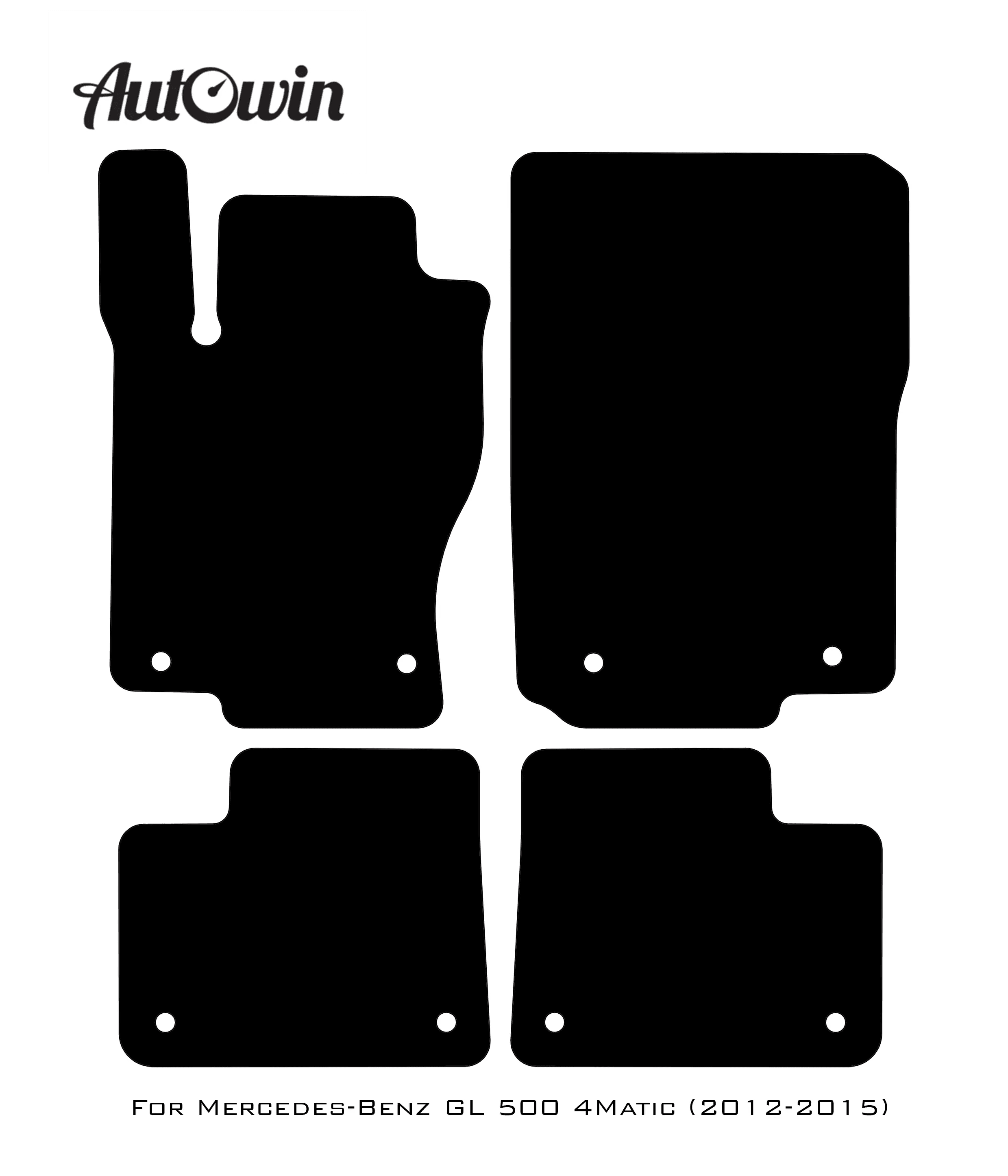 Black Luxury Floor Mats For Mercedes Benz GL-Class 500 4Matic (2012-2015) | ER56 Design - AutoWin