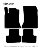 Black Luxury Floor Mats For Mercedes Benz GLA-Class X156 (2013-2017) | ER56 Design - AutoWin