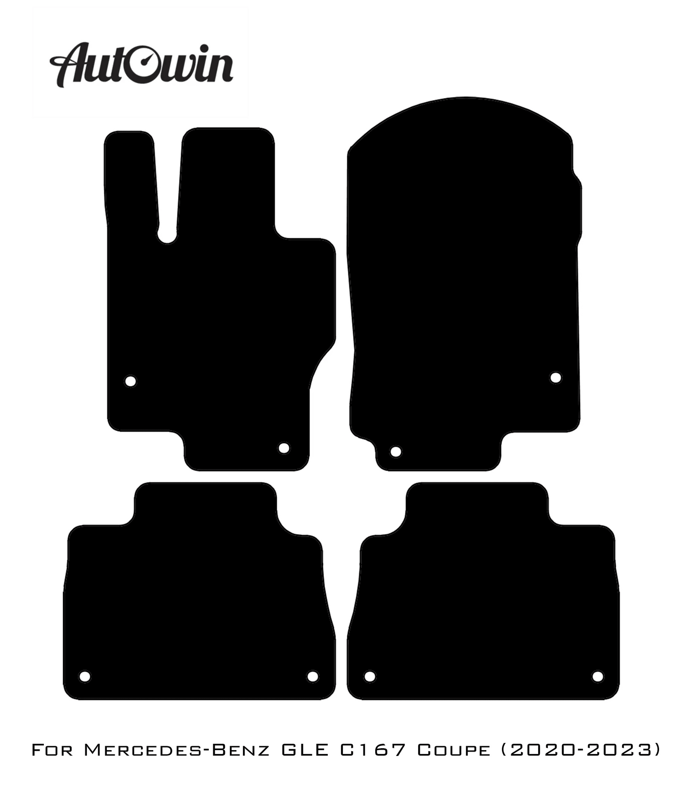 Black Luxury Floor Mats For Mercedes Benz GLE-Class C167 Coupe (2020-2023) | ER56 Design - AutoWin