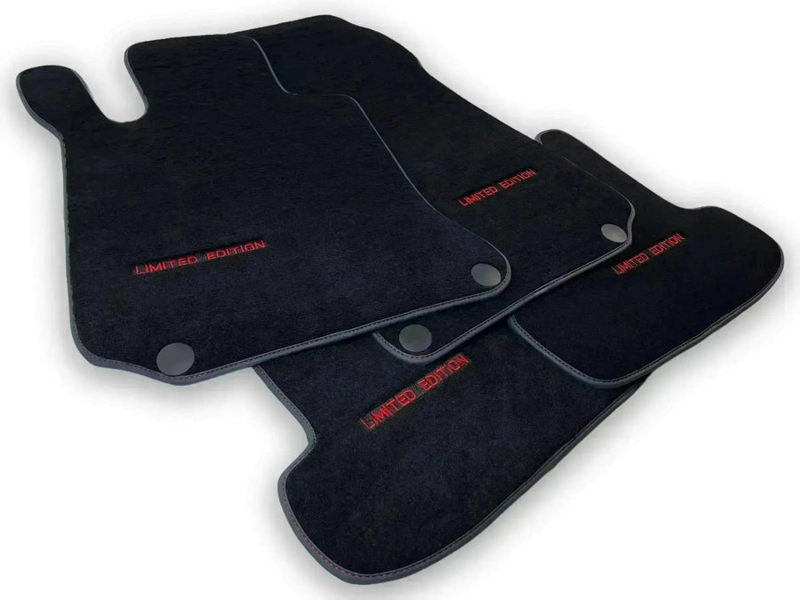 Black Luxury Floor Mats For Mercedes Benz GLK-Class X204 (2008-2012) | ER56 Design - AutoWin