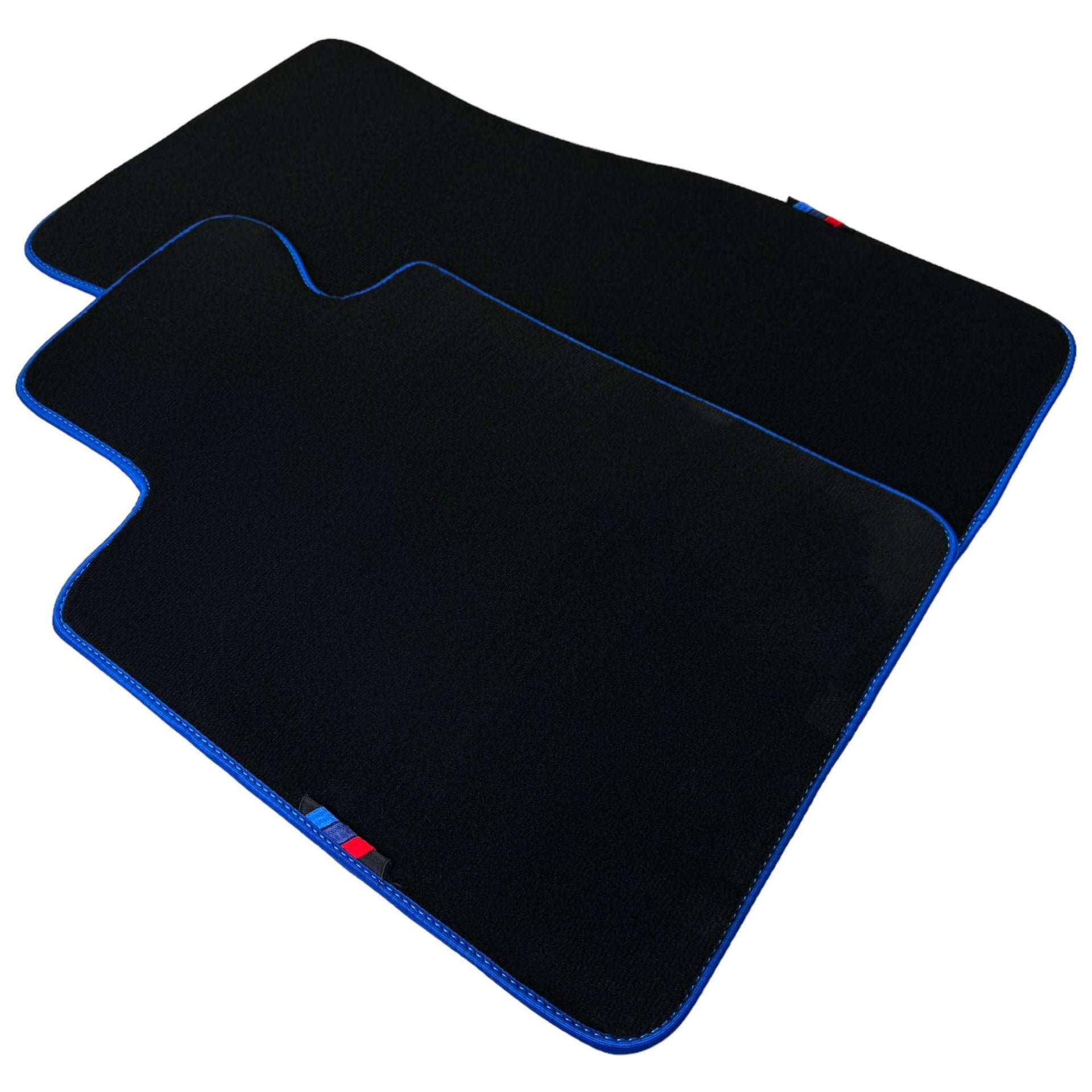 Black Mats For BMW 3 Series E36 4-door Sedan | Blue Trim - AutoWin