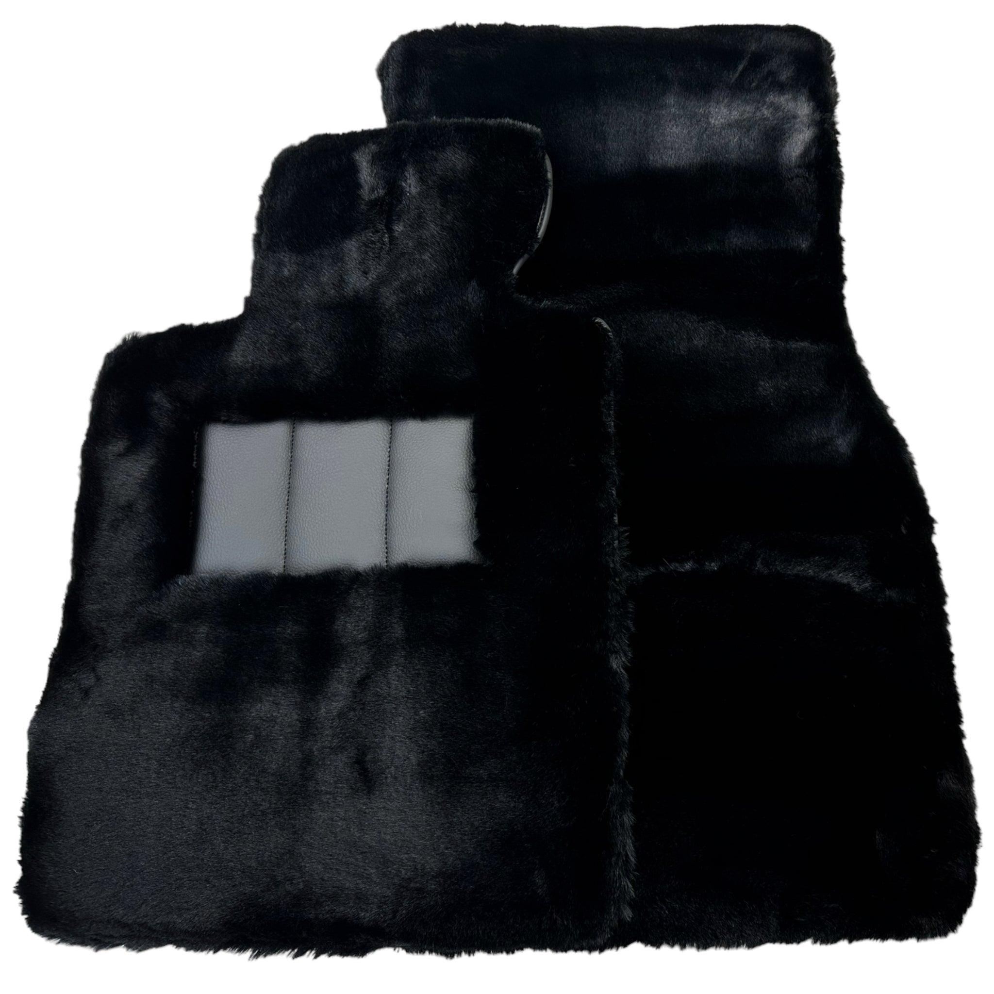 Black Sheepskin Floor Floor Mats For BMW M4 Series F82 - AutoWin