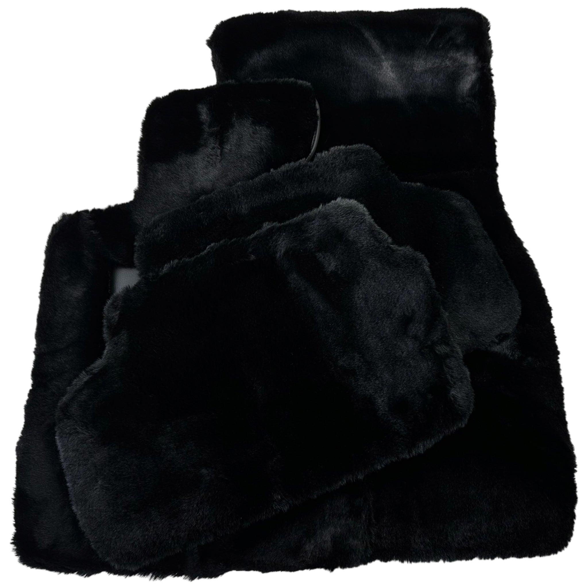 Black Sheepskin Floor Floor Mats For BMW M4 Series F82 - AutoWin