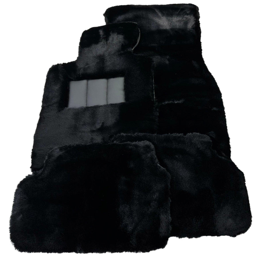 Black Sheepskin Floor Mats For BMW 5 Series G31 Wagon No Steps Edition - AutoWin
