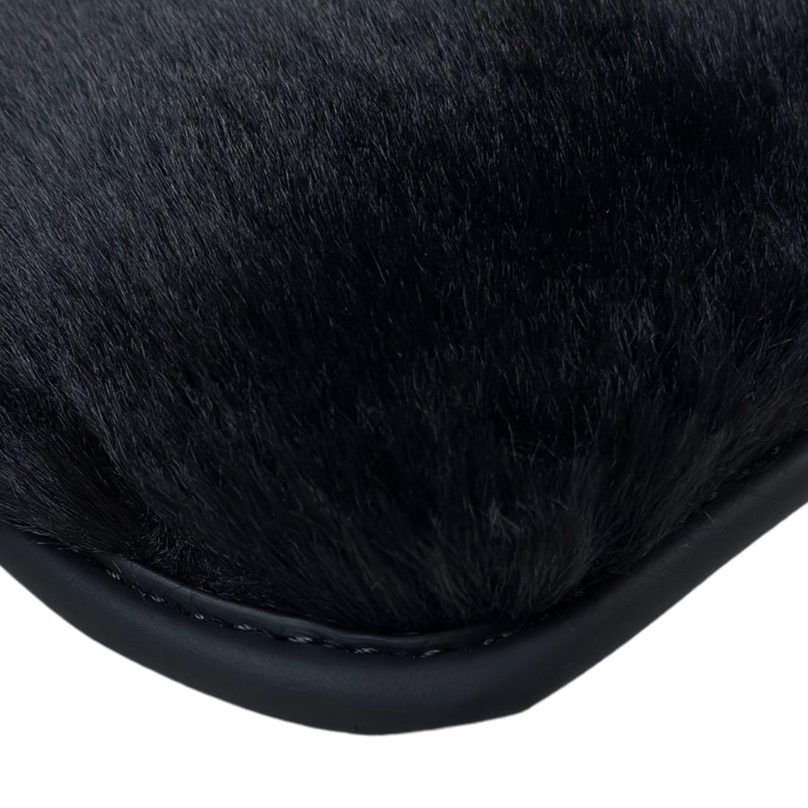 Black Sheepskin Floor Mats For BMW 5 Series G31 Wagon No Steps Edition - AutoWin