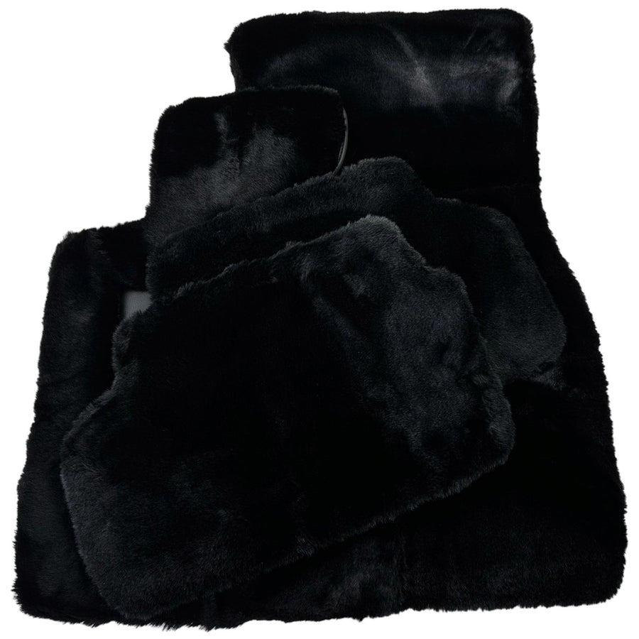 Black Sheepskin Floor Mats For BMW 6 Series F13 2-door Coupe No Steps Edition - AutoWin