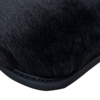 Black Sheepskin Floor Mats For BMW 7 Series E32 No Steps Edition - AutoWin