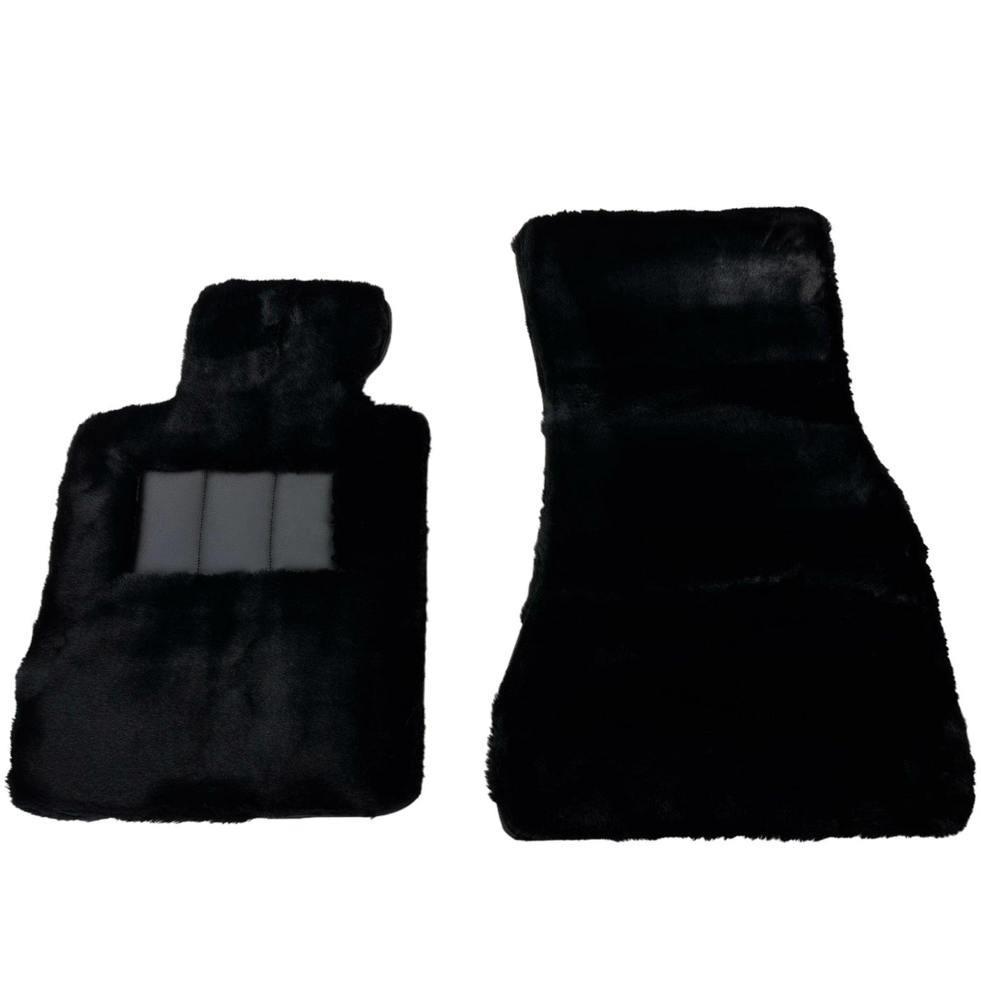 Black Sheepskin Floor Mats For BMW M6 E64 Convertible No Steps Edition - AutoWin