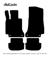 Black Sheepskin Floor Mats For Mercedes Benz C-Class C205 Coupe (2015-2018) | ER56 Design - AutoWin