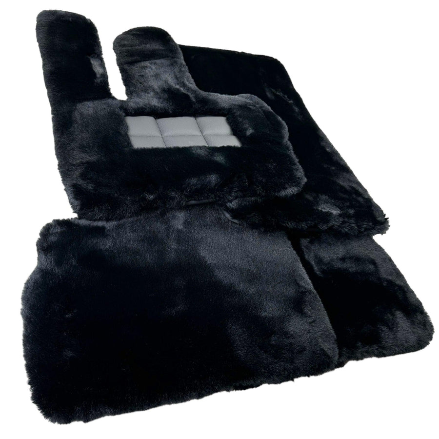 Black Sheepskin Floor Mats For Mercedes Benz C-Class CL203 Coupe (2000-2008) | ER56 Design - AutoWin