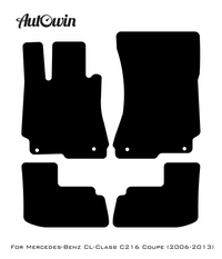 Black Sheepskin Floor Mats For Mercedes Benz CL-Class C216 Coupe (2006-2013) | ER56 Design - AutoWin