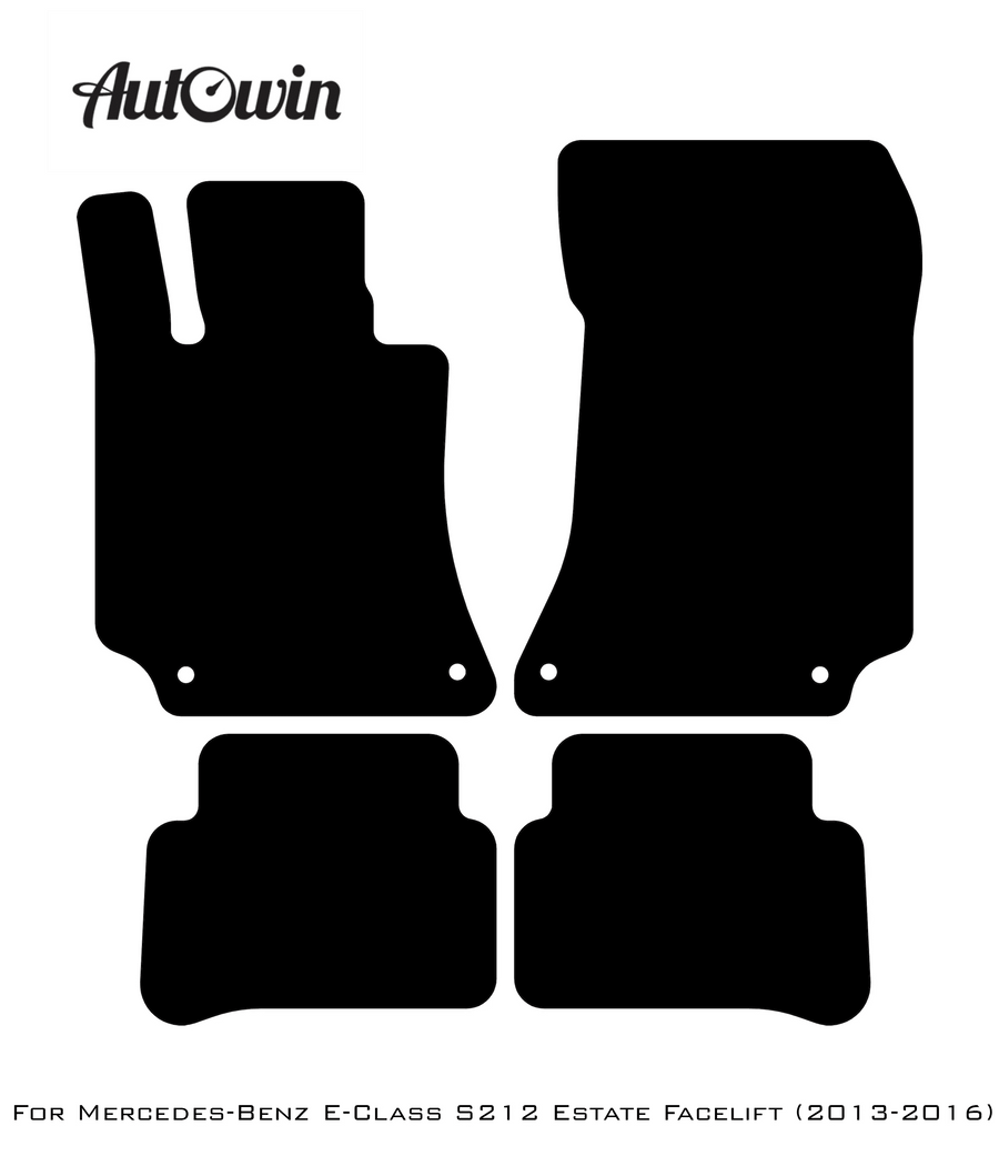 Black Sheepskin Floor Mats For Mercedes Benz E-Class S212 Estate Facelift (2013-2016) | ER56 Design - AutoWin