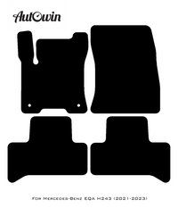 Black Sheepskin Floor Mats For Mercedes Benz EQA-Class H243 (2021-2023) | ER56 Design - AutoWin